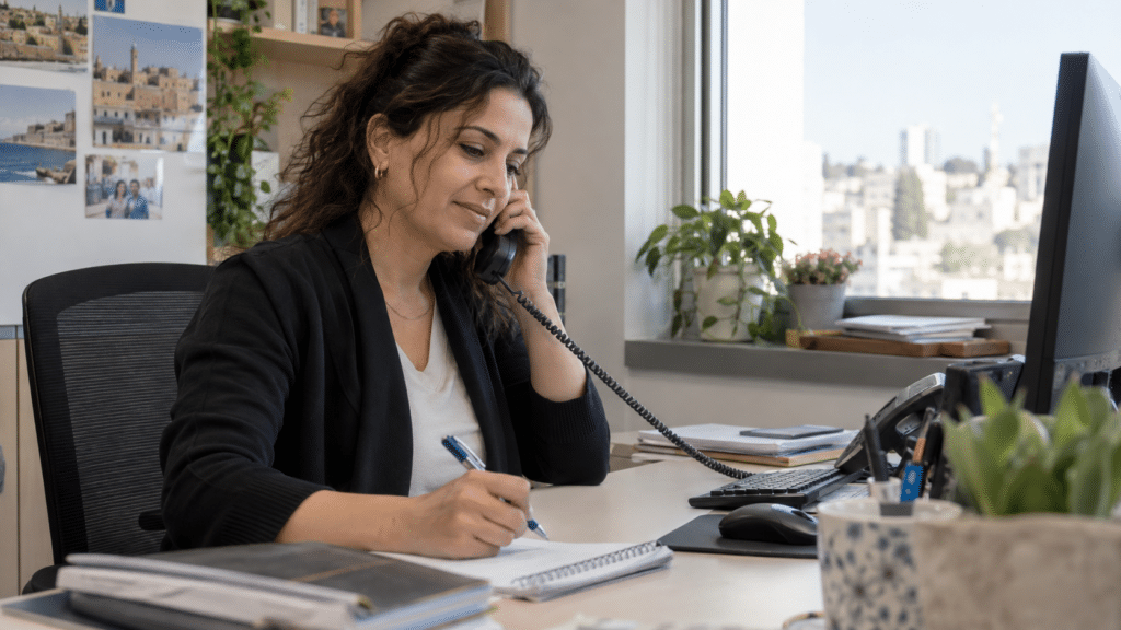 רכזת שיבוץ עונה לפנייה דחופה לאיתור מטפלת פנויה